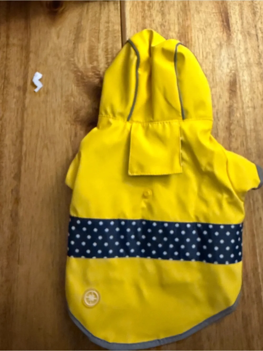 Good2Go Yellow & Navy Polka Dot Dog Raincoat with Hood